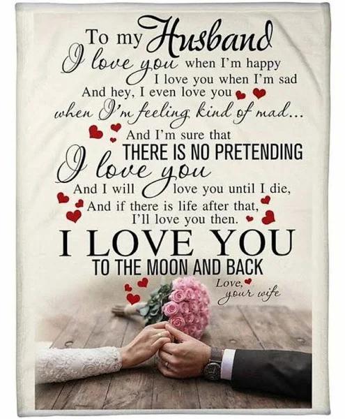 To My Husband I’M Sure That There Is No Pretending I Love You Fleece Blanket Gift For Husband From Wife Home Decor Bedding Couch Sofa Soft And Comfy Cozy