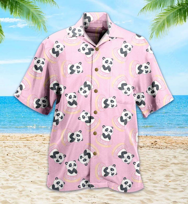 Panda Pink 3D Hawaiian Shirt