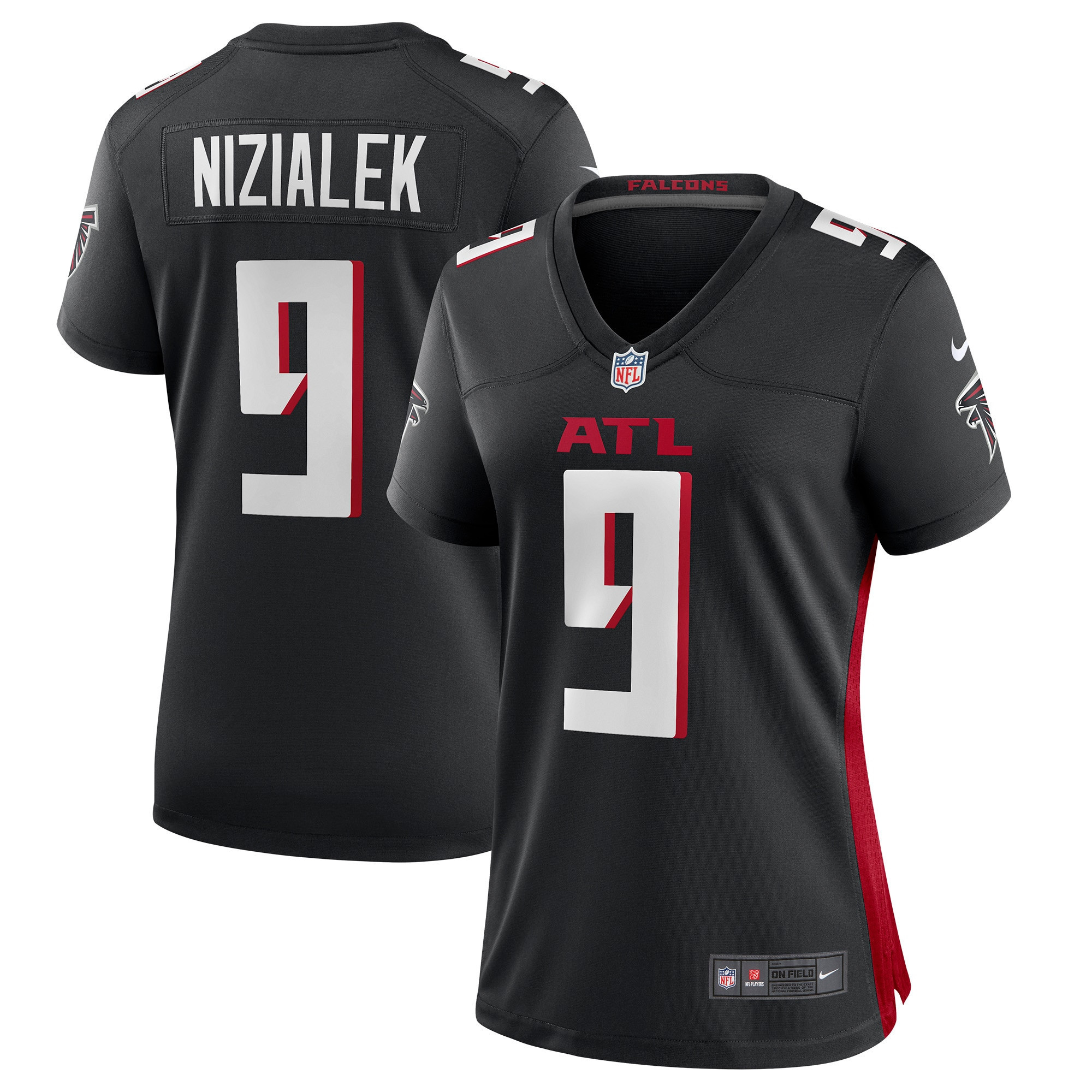 Cameron Nizialek Atlanta Falcons Womens Player Game Jersey – Black NFL