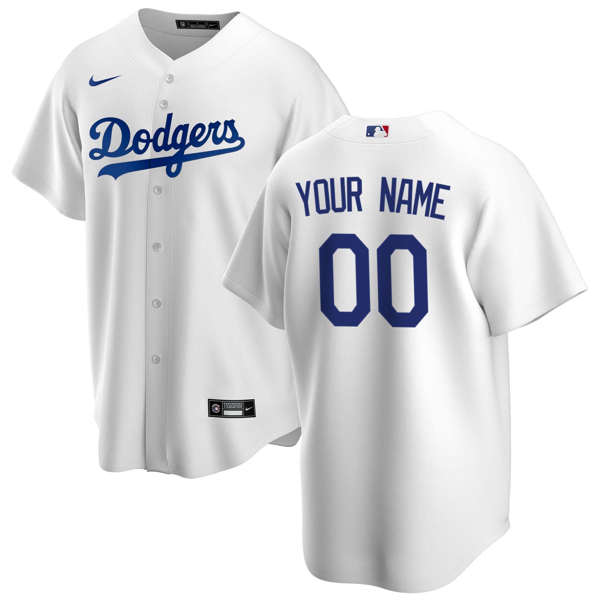 Youth Los Angeles Dodgers White Home Custom Jersey