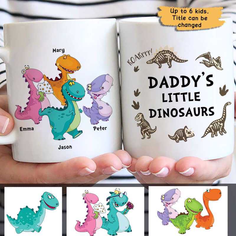 Daddy Little Dinosaur Personalized Mug