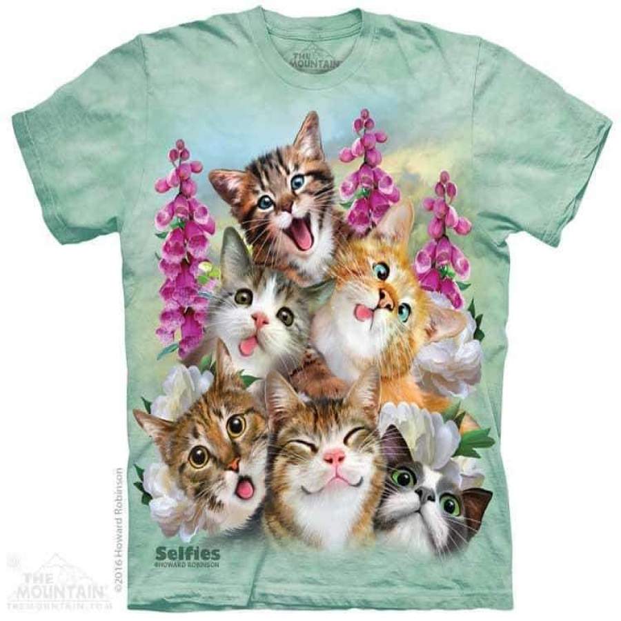 Kittens Selfie Adult T-Shirt