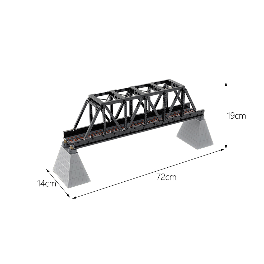 MOC High-Tech Iron Truss Railway Bridge Building Blocks Set Rail Track Compatible With All Kinds of Trains Bricks Idea Toys Gift alx
