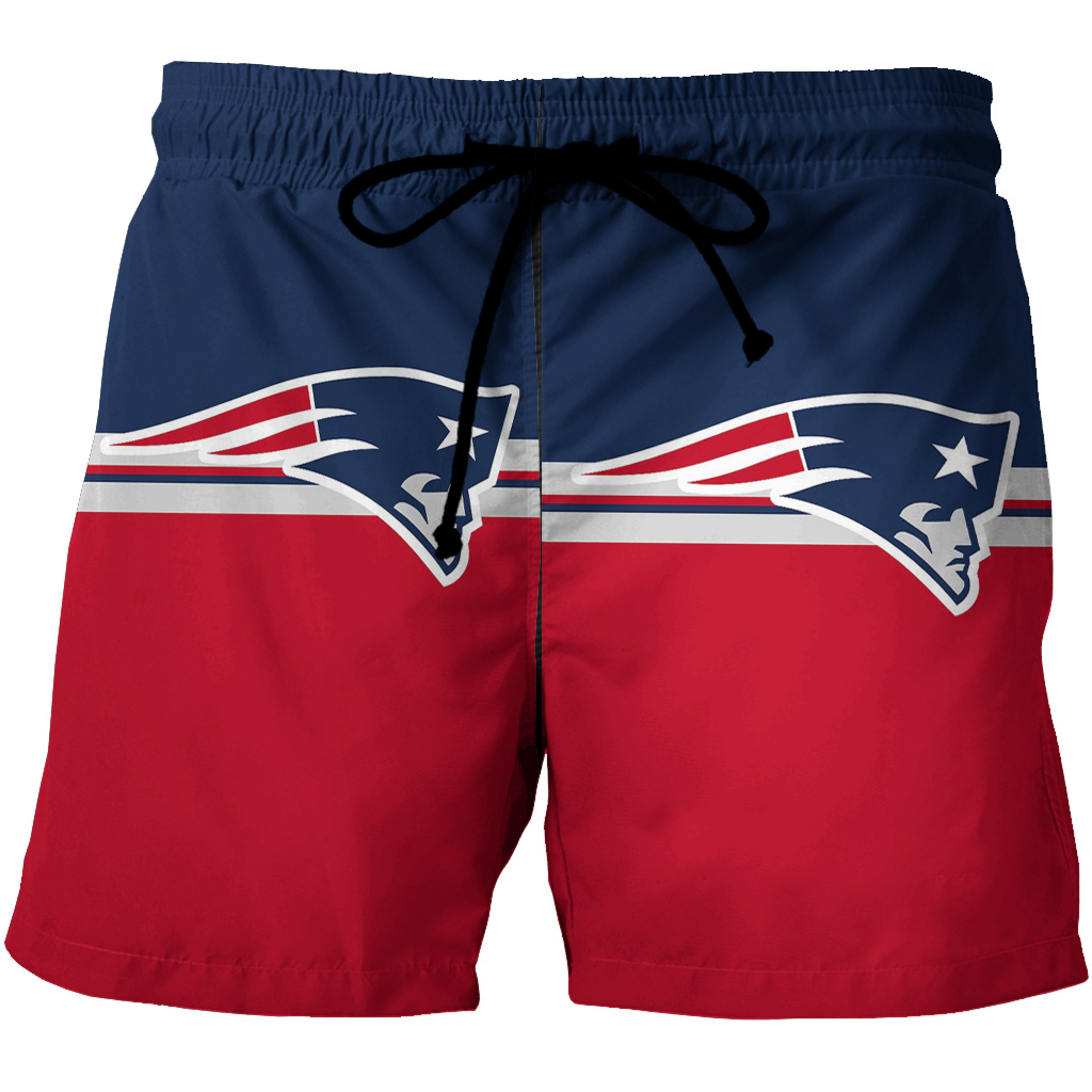 New England Patriots Red Blue1 3D All Over Print Summer Beach Hawaiian Short