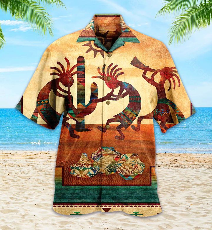 Native American Kokopelli Sun Valley Dance Abstract Pattern Hawaii Shirt Ha20406