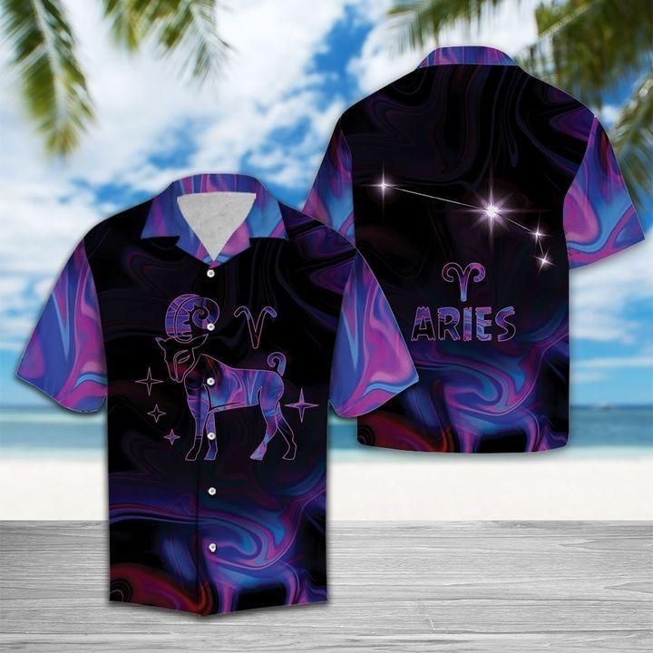 Amazing Aries Horoscope Hawaiian Shirt Zodiac Birthday Gifts N