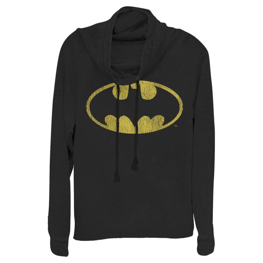 Batman Junior’s Logo Retro Caped Crusader  Cowl Neck Sweatshirt