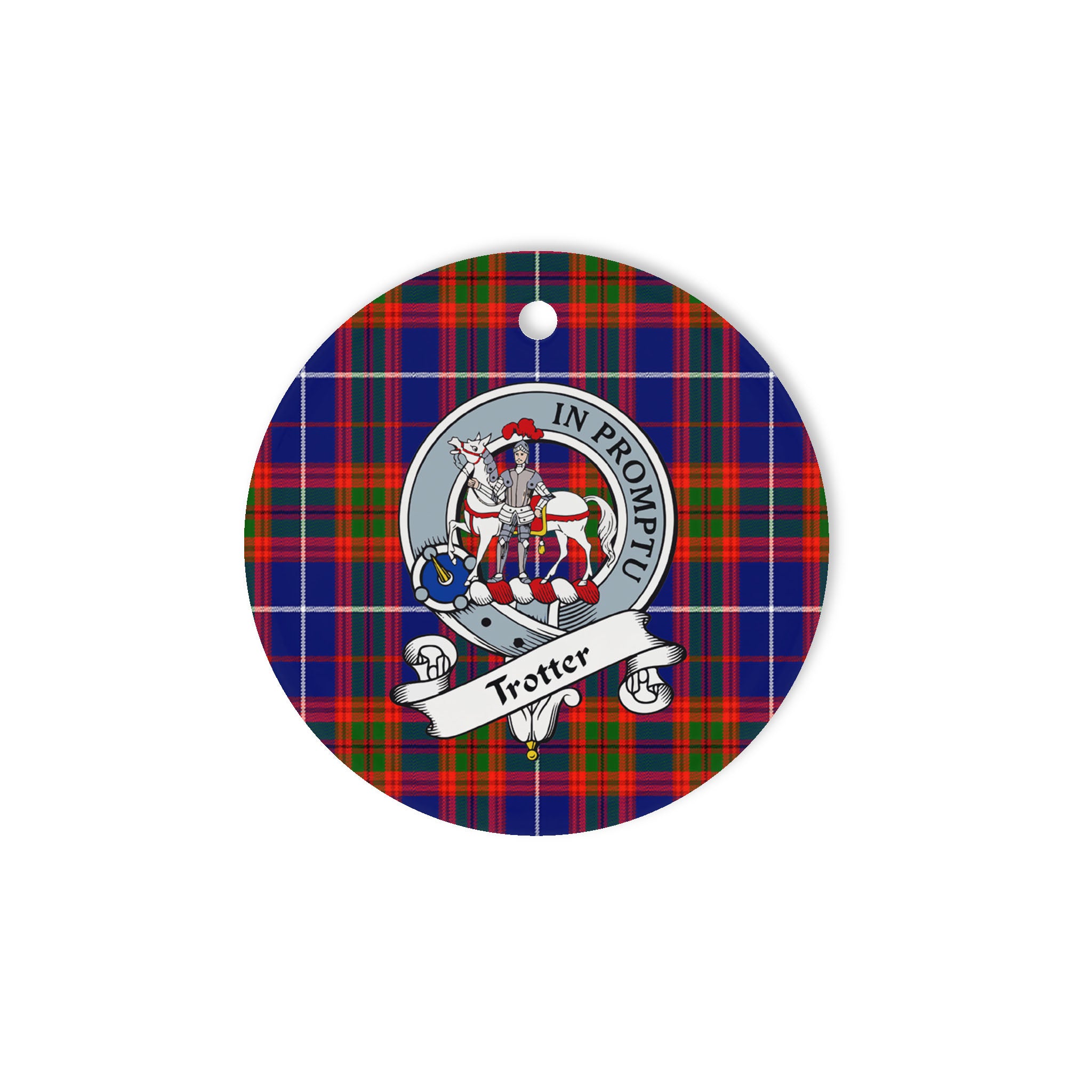 Trotter Scottish Clan Badge Plaid Ornament Gift. Christmas Tree Ornament Trotter Clan Tartan Ornament Great Christmas Ornaments Gift