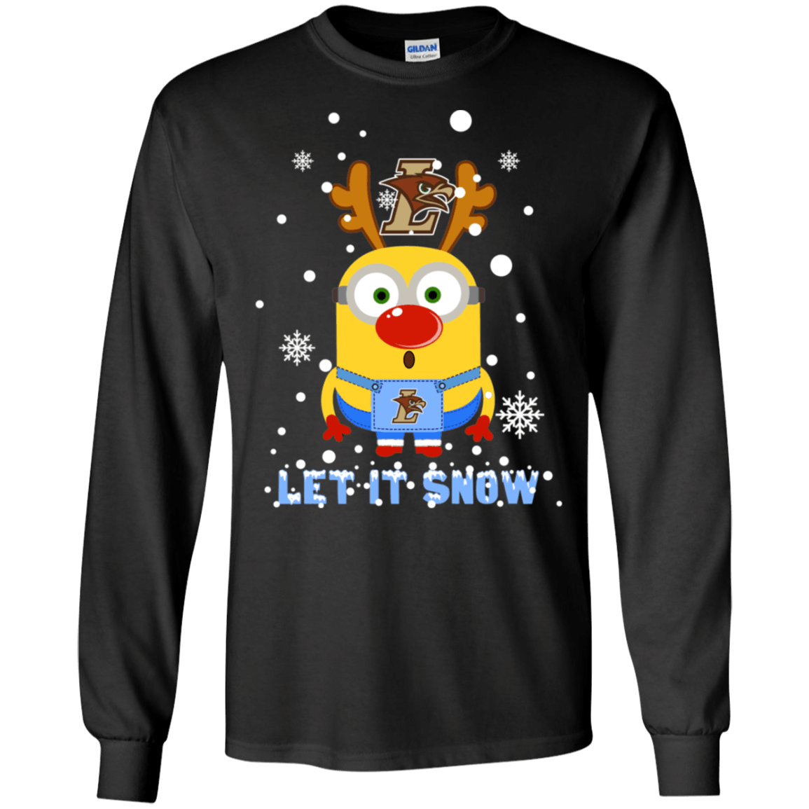 Buy Minion Lehigh Mountain Hawks Ugly Christmas Sweaters Let It Snow Ls Cotton T-Shirt