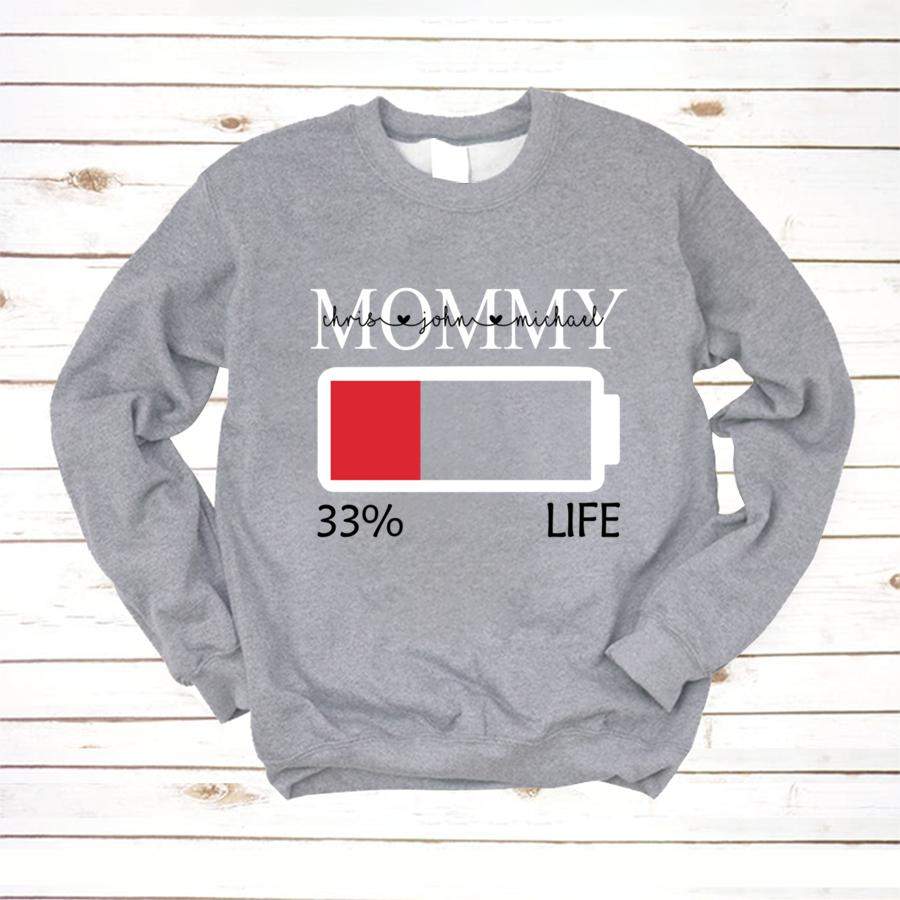 PERSONALIZED BATTERY POWER MOM LIFE, CUSTOM MOM LIFE SHIRT