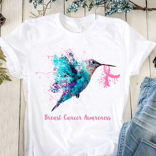 Breast Cancer Awareness Hummingbird Breast Cancer Awareness T Shirt Hoodie Sweater Size S-5Xl