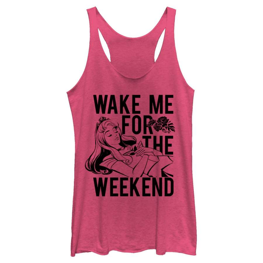 Sleeping Beauty Women’s Wake Me for Weekend  Racerback Tank