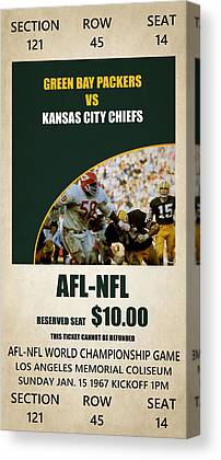 My Green Bay Packers Supper Bowl Ticket Joe Hamilton Canvas Print