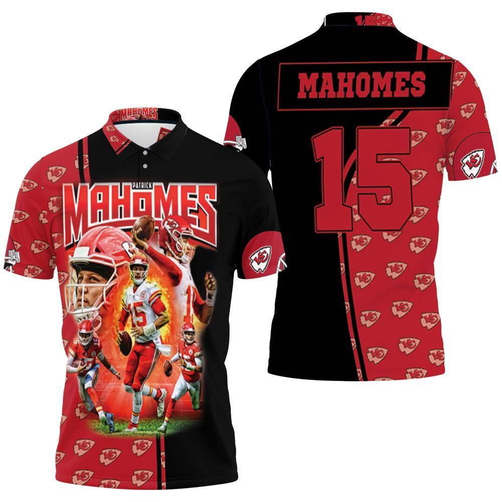 15 Patrick Manohomes Kansas City Chiefs 2021 West Division 3D Polo Shirt All Over Print Jersey