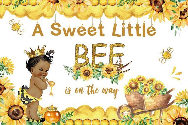 A Sweet Little Bee Sunflowers Newborn Backdrops Photography Girl Princess Pumpkin Cake Table Decor Photo Background alx