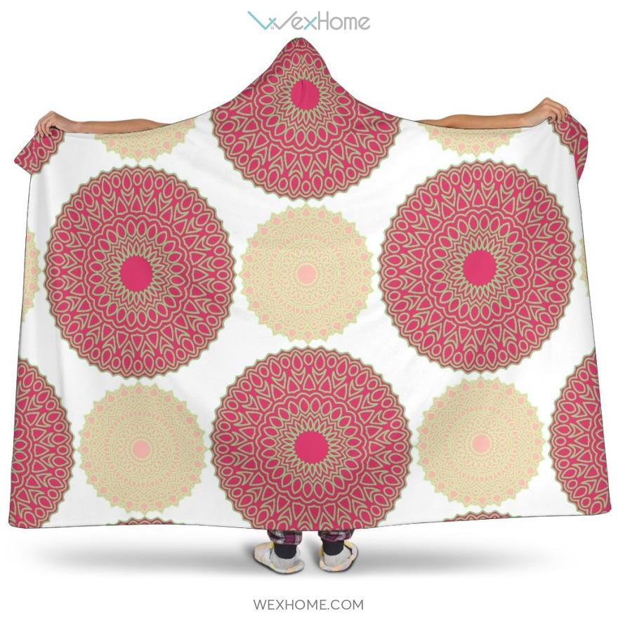 Circle Indian Pattern Hooded Blanket