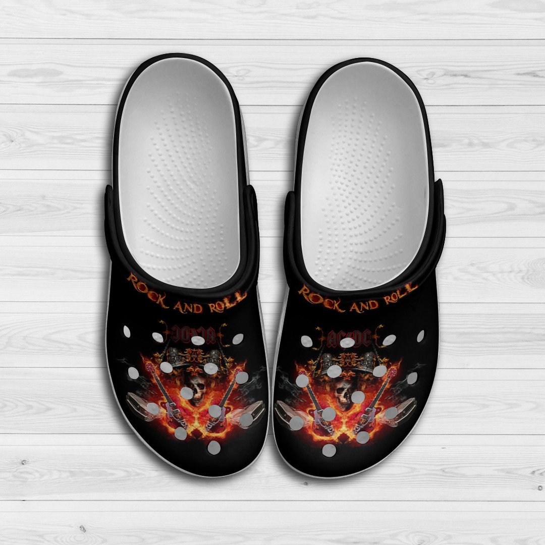 Acdc Rock Band Rock And Roll Gift For Lover Rubber Crocss Crocband Clogs, Acdc Rock Band Rock And Roll Comfy Footwear