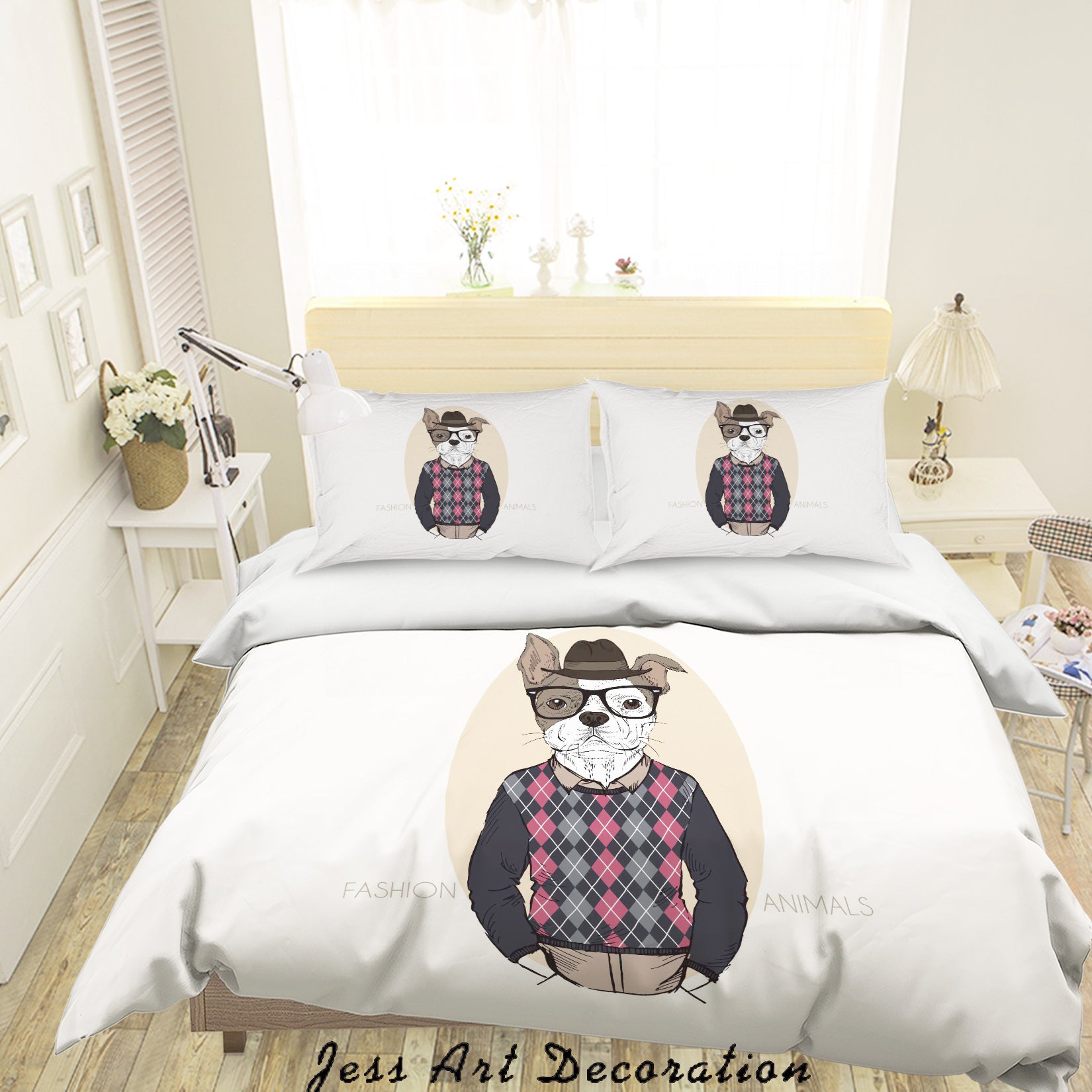 3D Mr. Deer Cartoon Animal Quilt Cover Set Bedding Set Duvet Cover Pillowcases A027 Lqh