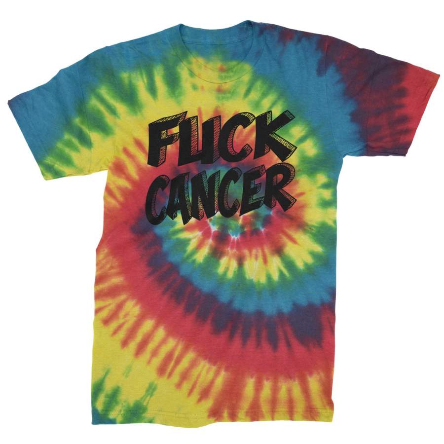 F-ck Cancer Mens Tie-Dye T-Shirt