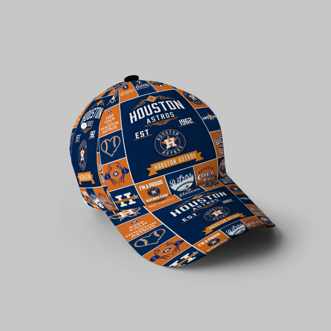 Houston Astros Emblem V10 3D Printing Baseball Cap Classic Hat