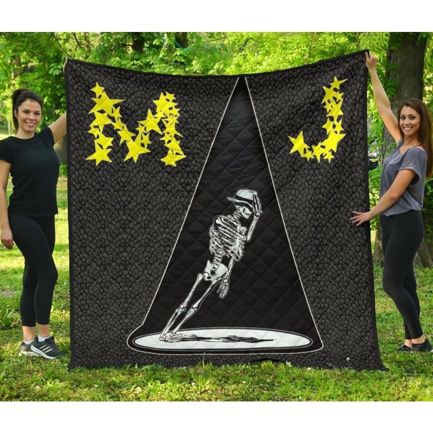 Michael Jackson Mj Skeleton Dancing Premium Quilt Blanket