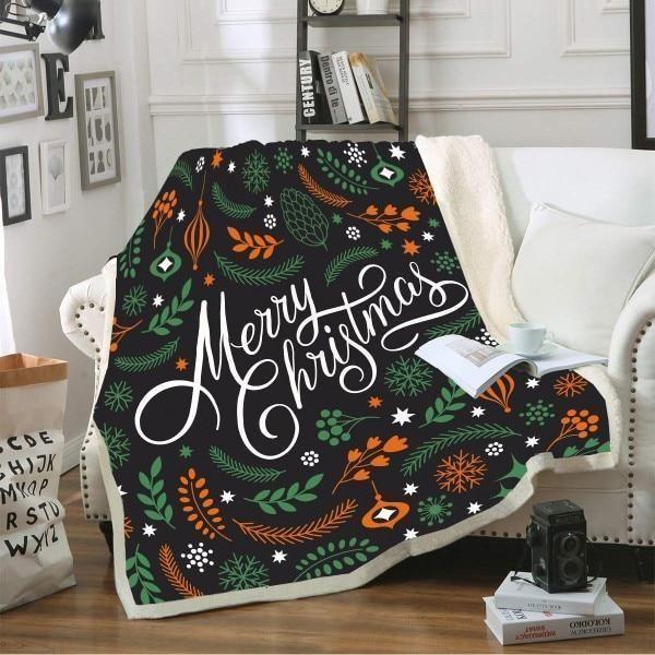 X-Mas Floral Pattern Blanket Christmas Decoration Ideas