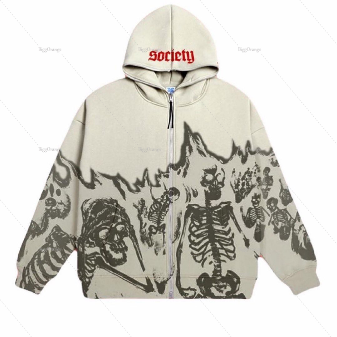 Vintage High Street Goth Letter Print Hoodie Ladies Harajuku Sweatshirt Ladies Loose Zip Jacket Women’s Tops hoodies man alx