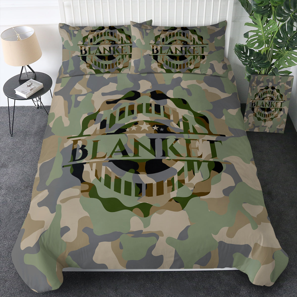 Blanket Logo Camo Swbj3655 Bedding Set