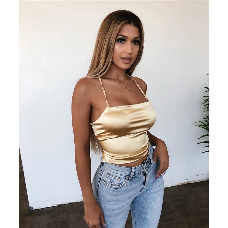 2022 Sexy Women Vest Crop Top Sleeveless Tanks Beach Women Sports Tank Tops Bodycon Party Backless Spaghetti Straps Clubwear alx