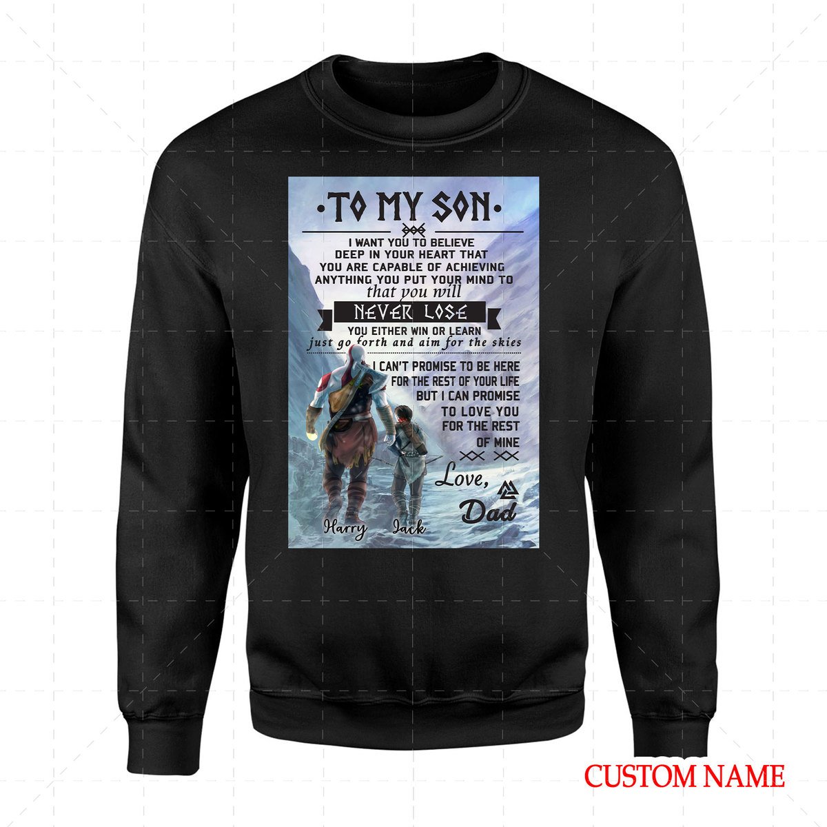 To My Son Viking Customized Name 2D Sweatshirt