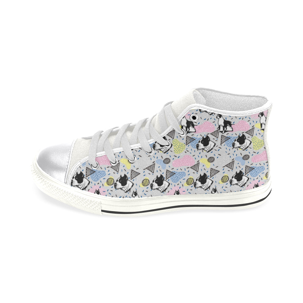 American Staffordshire Terrier Pattern White Women’s Classic High Top Canvas Shoes