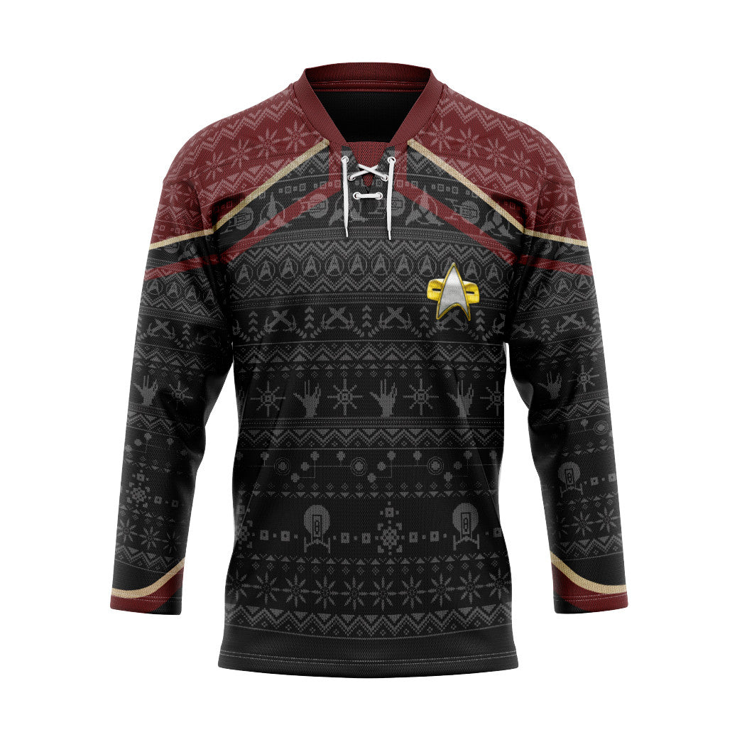 3D S.T Picard 2022 Red Ugly Christmas Custom Hockey Jersey