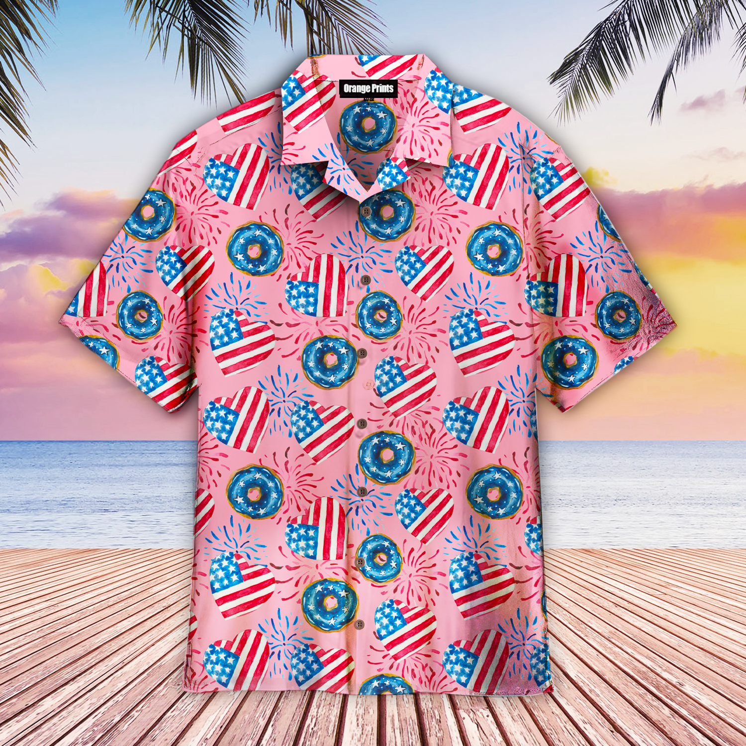 Of July Love American Donuts Aloha Hawaii Shirts For Men Women Ha17137