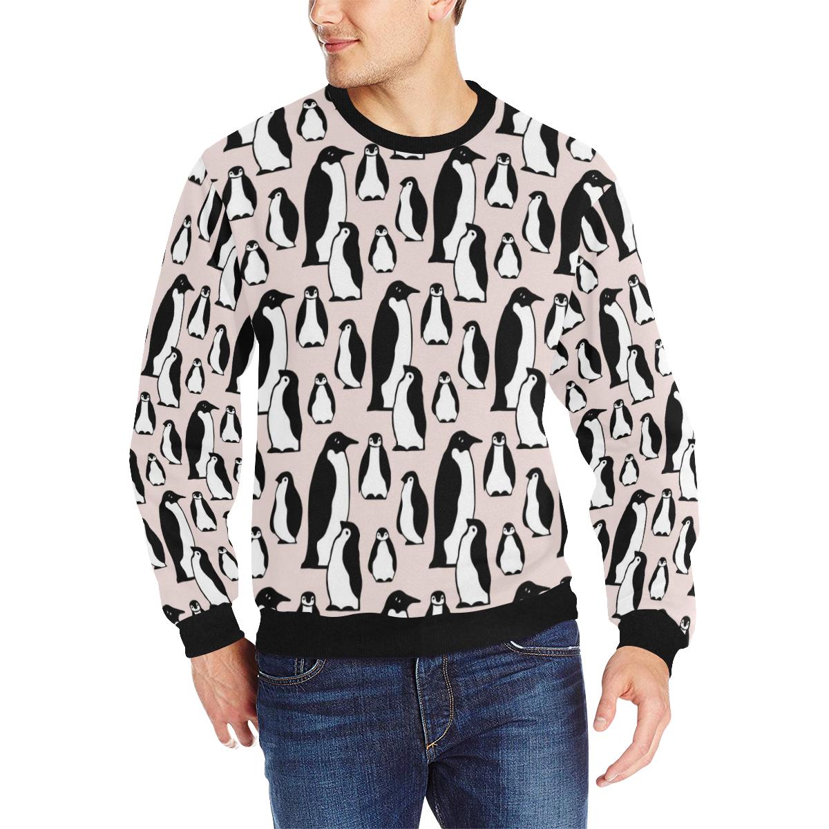 Penguin Pattern Background Men’s Crew Neck Sweatshirt