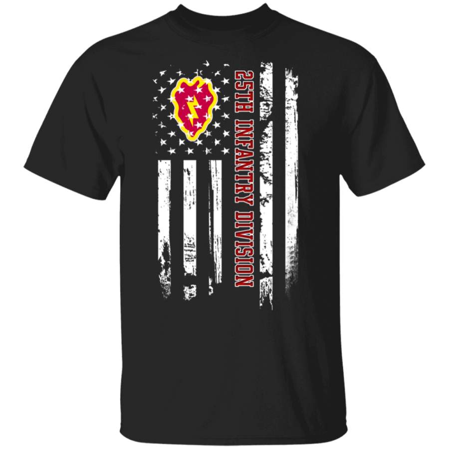 25th Infantry Division Veteran American Flag Father’s Day Veteran’s Day Tshirt