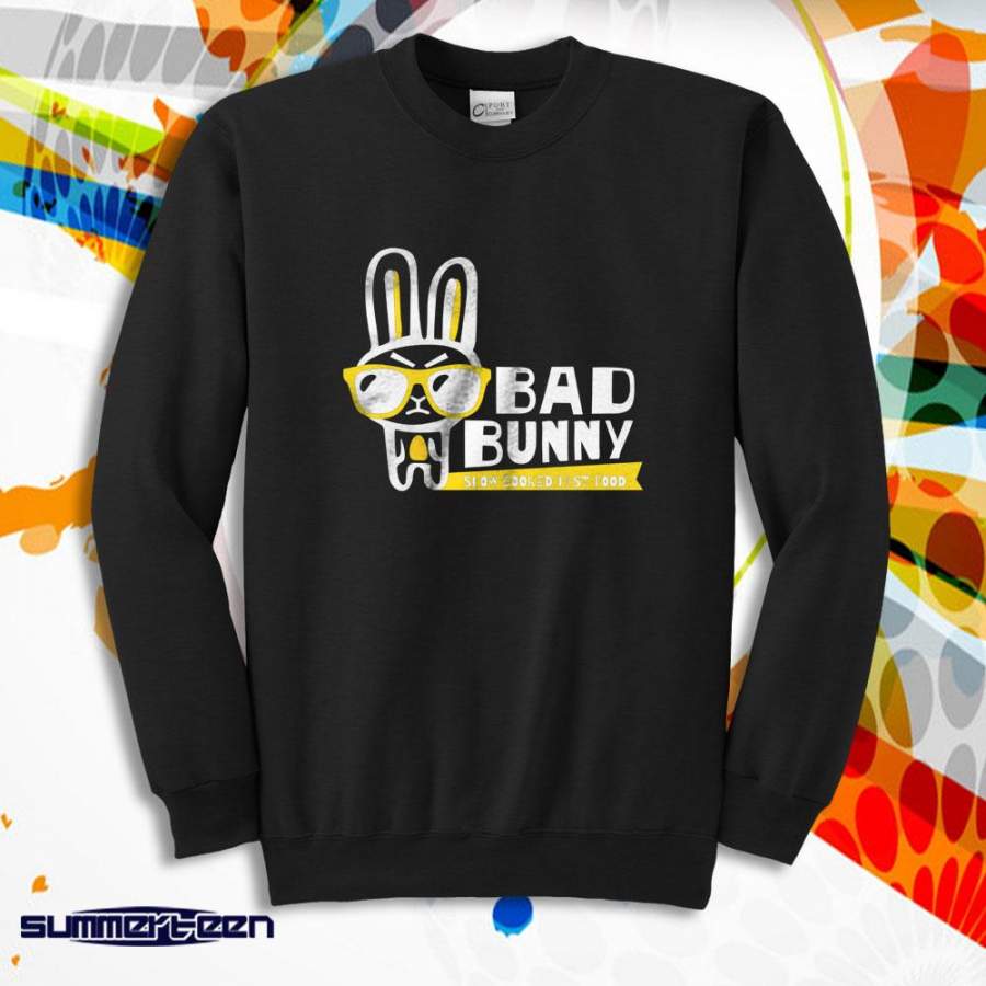 Bad Bunny Glasses Style Slow Cooked Fast Food Men’s Sweatshirt