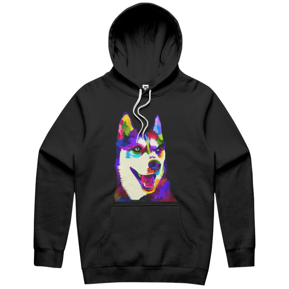 Husky Colorful Pop Art Portrait For Dog Owners Chukcha Sibe Hoodie