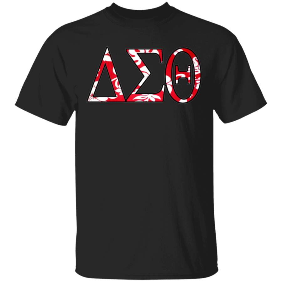 Delta Sorority DST Hibiscus Print Design Shirt