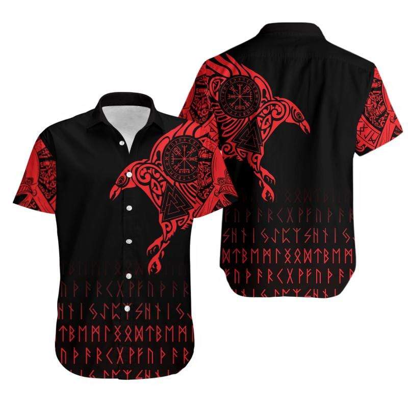 Amazing Viking Red And Black Unisex Hawaii Shirts Ha6539