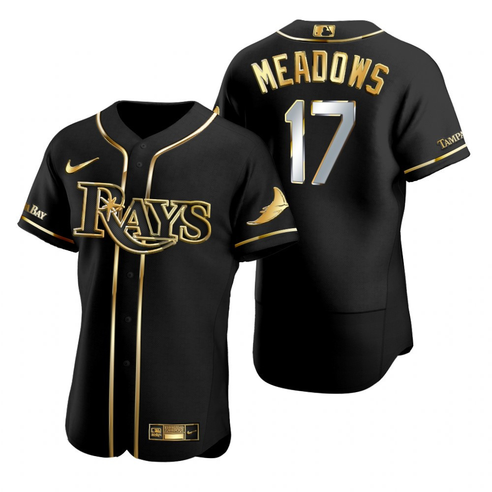 Tampa Bay Rays #17 Austin Meadows MLB Golden Brandedition Black Jersey Gift For Rays Fans