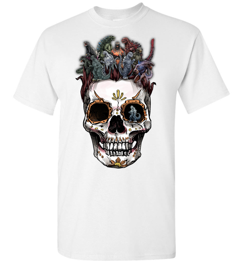 Godzilla Collection Stylized Skull Halloween Art T-Shirt