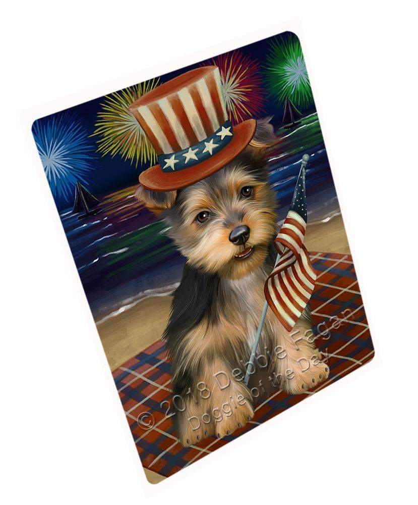 4Th Of July Independence Day Firework Australian Terrier Dog Blanket Blnkt84837