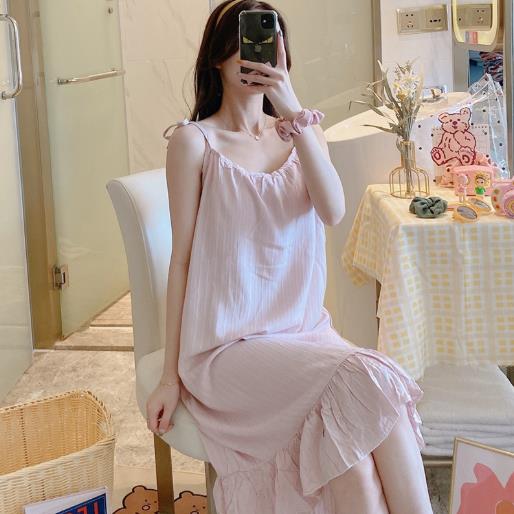 Sweet princess style suspender nightdress women sexy sleepwear new cotton night dress woman nightgowns bra padded nightwear alx