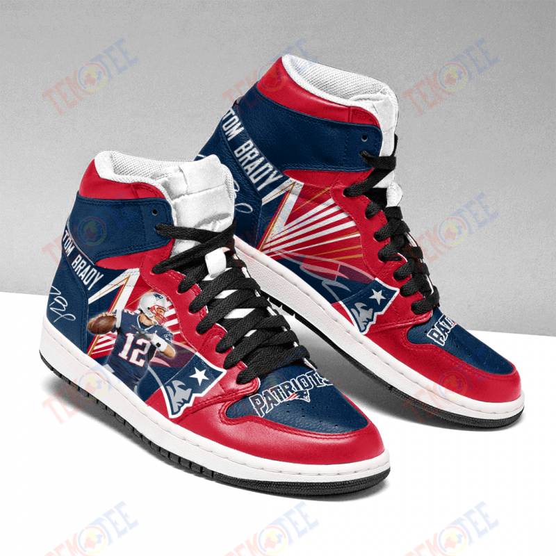 Mens Womens New England Patriots Tom Brady Custom Jordan Sneakers For Fans Sport Team Shoes TDT983