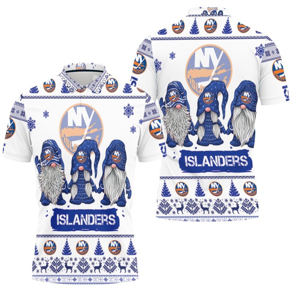 Christmas Gnomes New York Islanders Ugly Sweatshirt Christmas 3D Polo Shirt