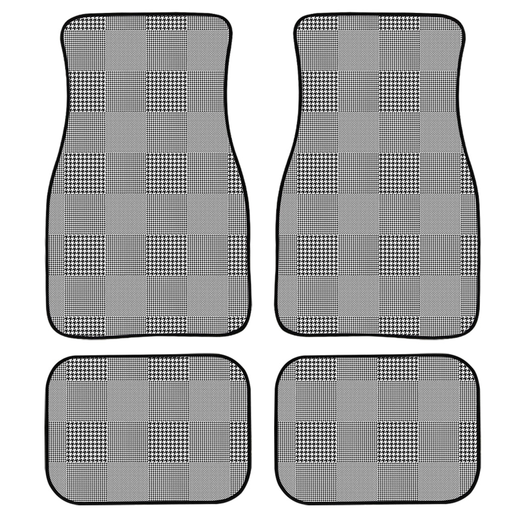 Prince Of Wales Check Pattern Print Front And Back Car Floor Mats, Front Car Mat