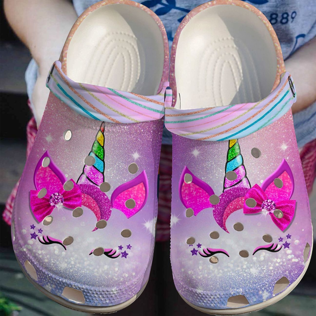 Unicorn Personalize Clog, Custom Name, Text, Fashion Style For Women, Men, Kid, Print 3D Happy Smiley