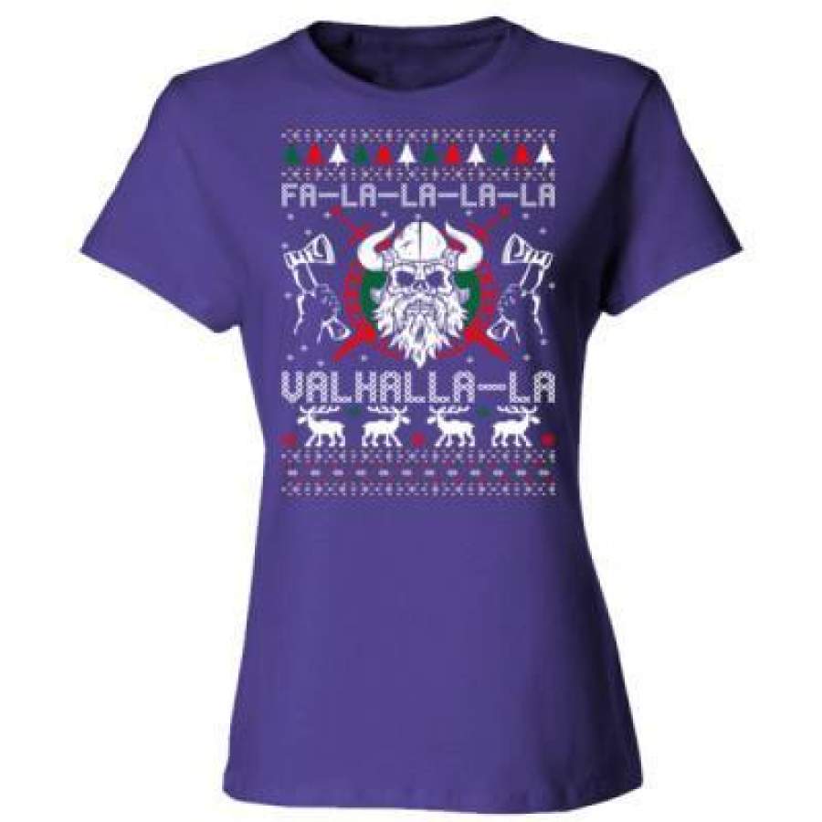 AGR Falalala Valhalla La Ugly Christmas Shirt – Ladies’ Cotton T-Shirt