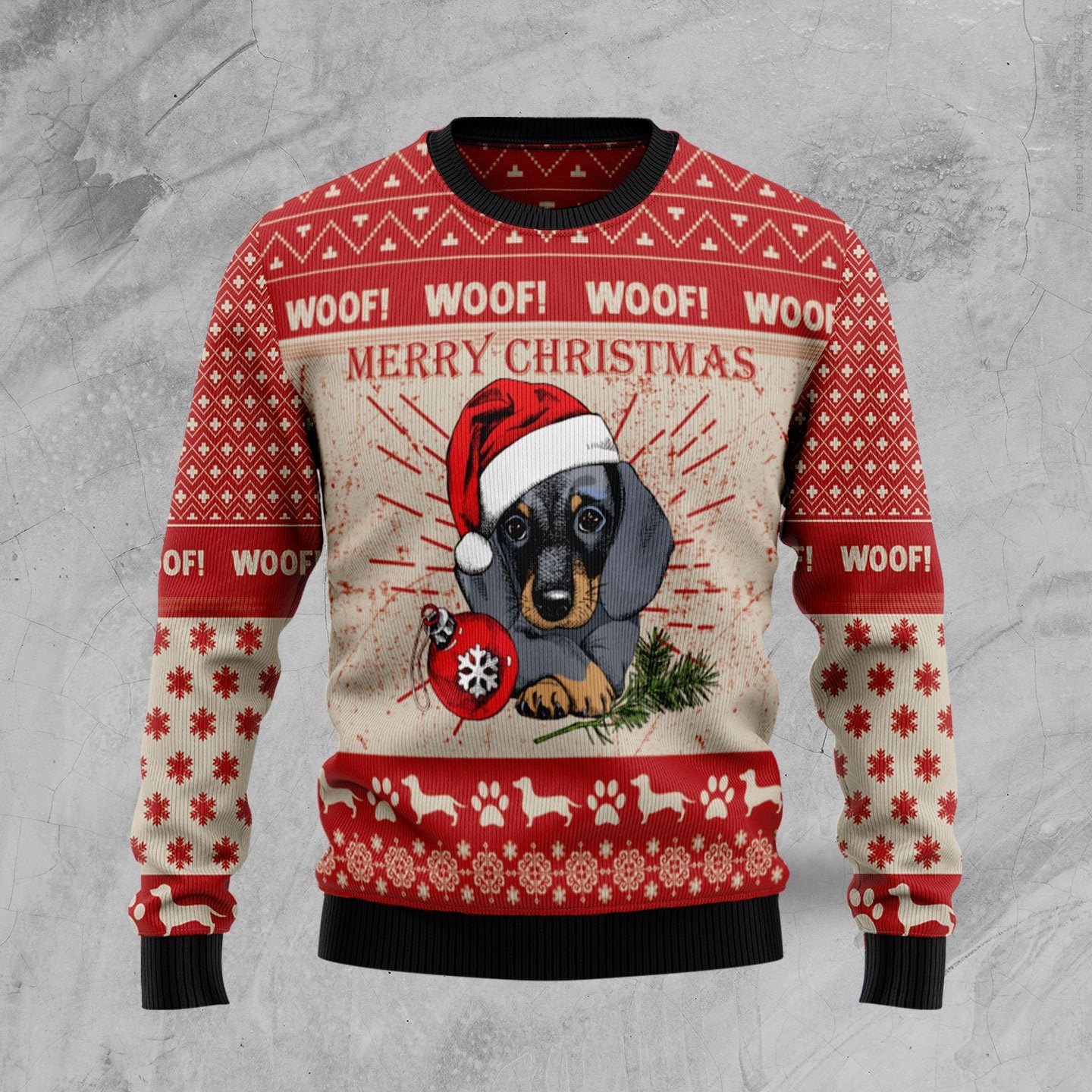 Christmas Dachshund Dog Sweater, Ugly Christmas Sweater For Dog Lovers Sweater