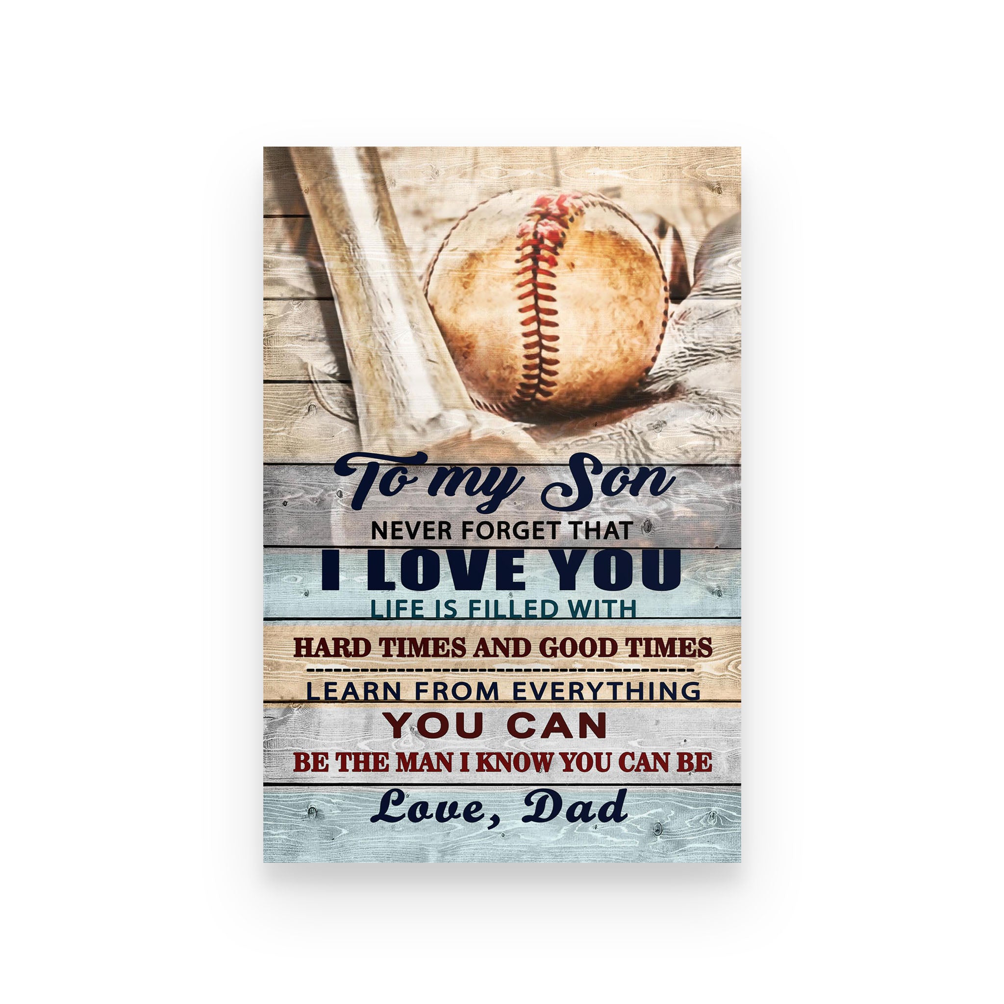 baseball poster dad to son never forget that i love you get